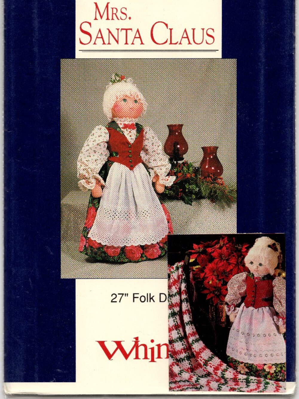 Whimsy Mrs. Santa Claus 27" Folk Doll Pattern Uncut Vintage